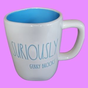 NWOT Rae Dunn SURIOUSLY Gerry Brooks Mug Cup Blue Interior